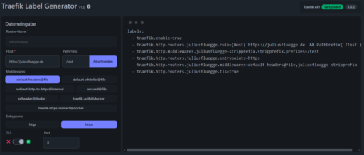 Traefik Label Generator